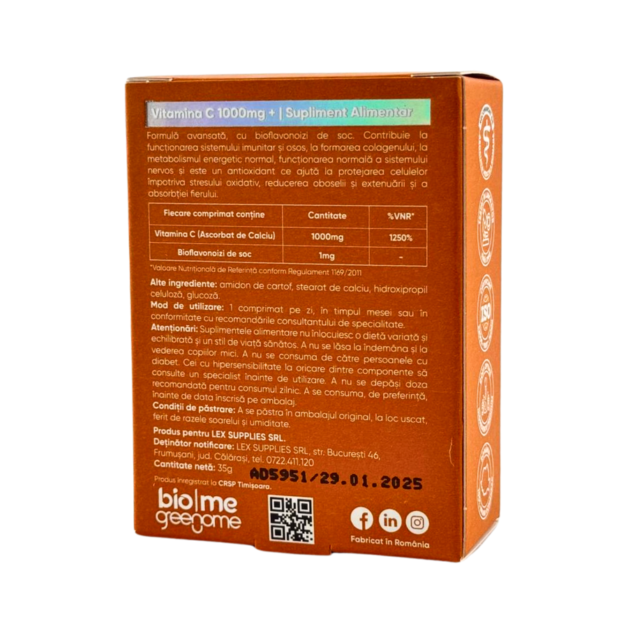 Vitamina C 1000 mg 30 capsule