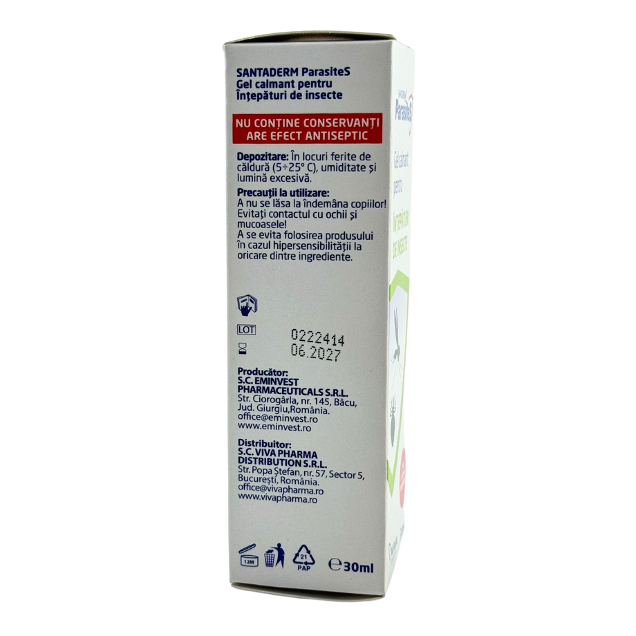 Gel calmant pentru intepaturi de insecte 30 ml