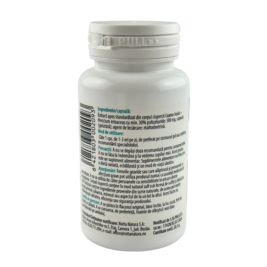 Lion's mane extract 500mg 30 capsule