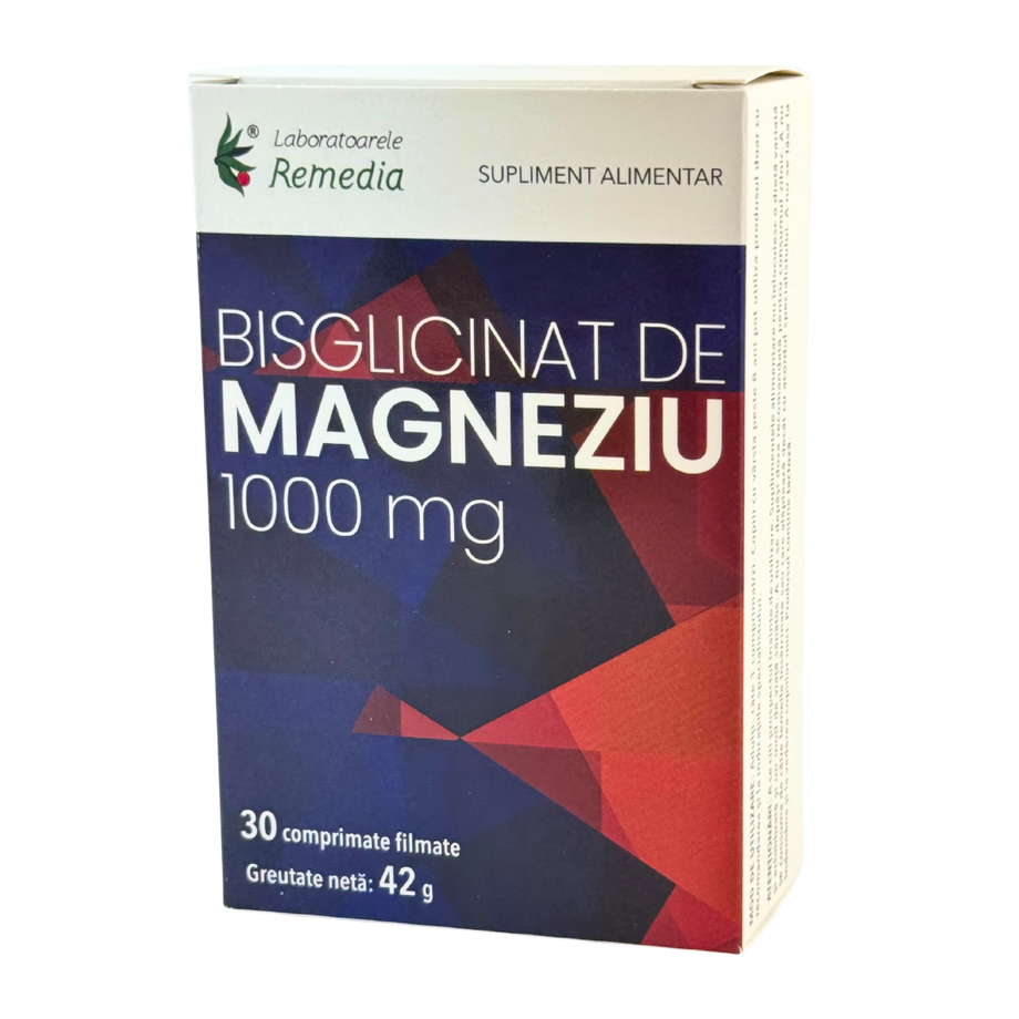 Bisglicinat de magneziu 1000mg 30 comprimate