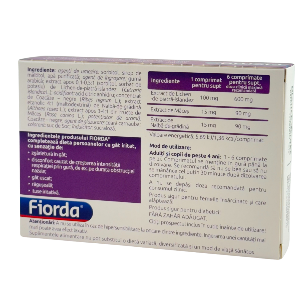 Fiorda Coacaze negre 30 comprimate pentru supt