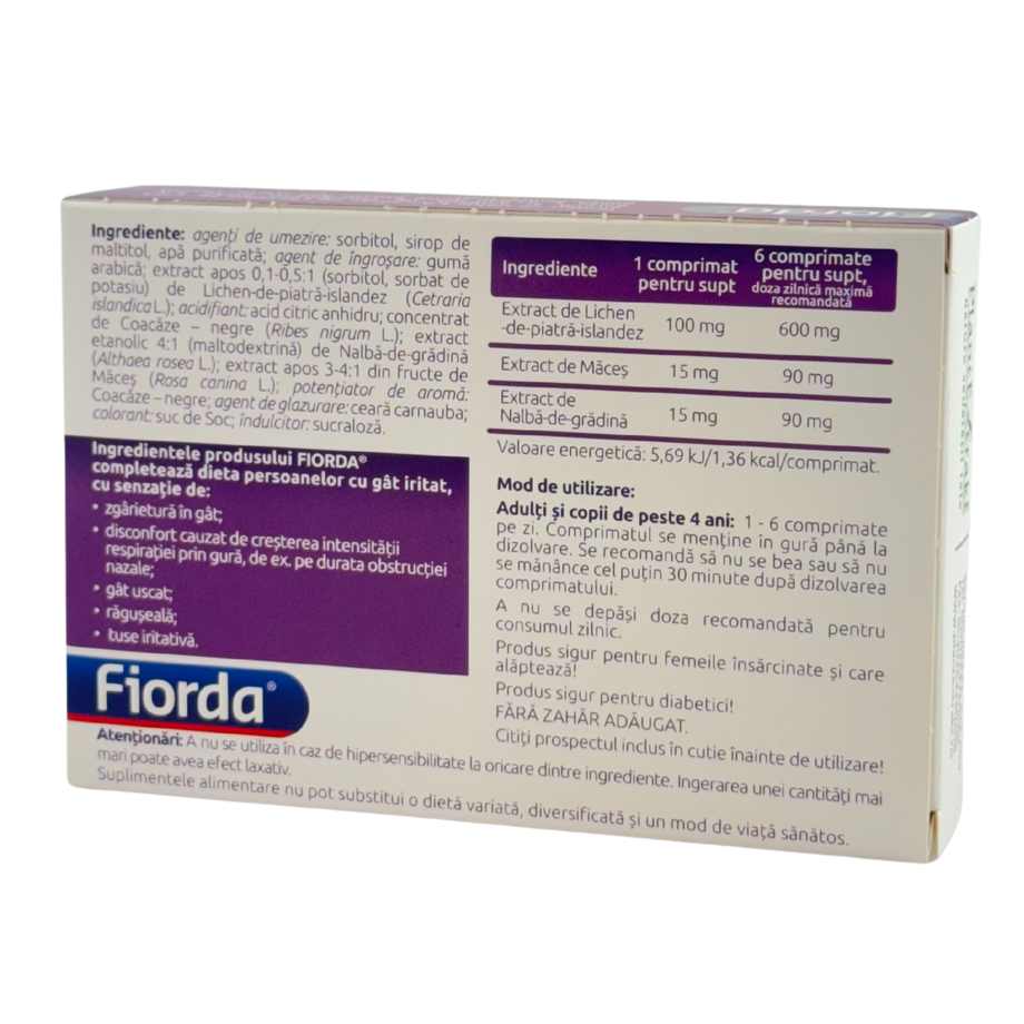 Fiorda Coacaze negre 30 comprimate pentru supt