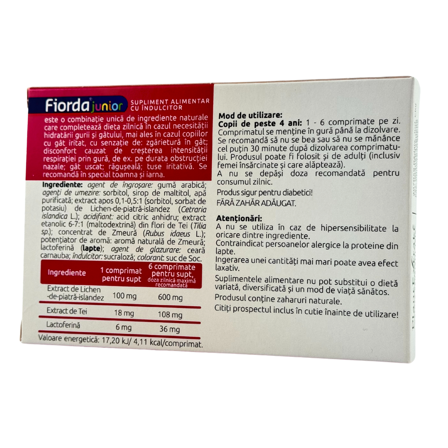 Fiorda Junior Zmeura 15 comprimate pentru supt
