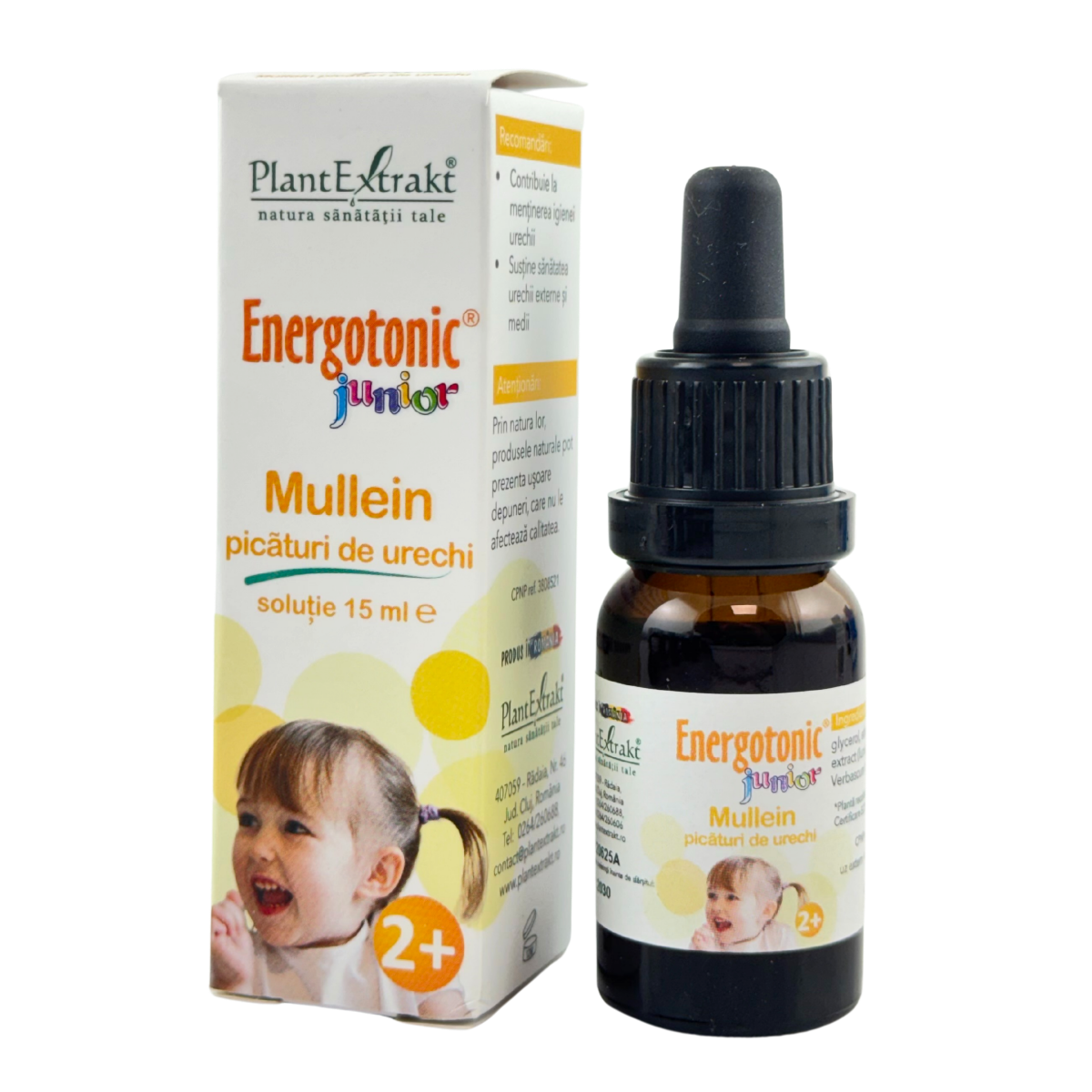Energotonic Junior Mullein picaturi de urechi, 15 ml