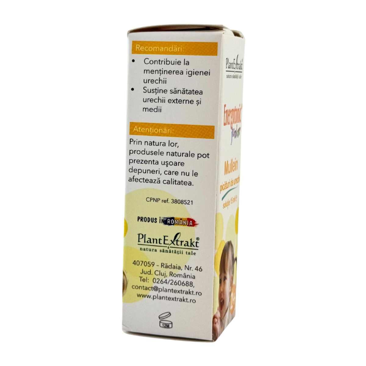 Energotonic Junior Mullein picaturi de urechi, 15 ml