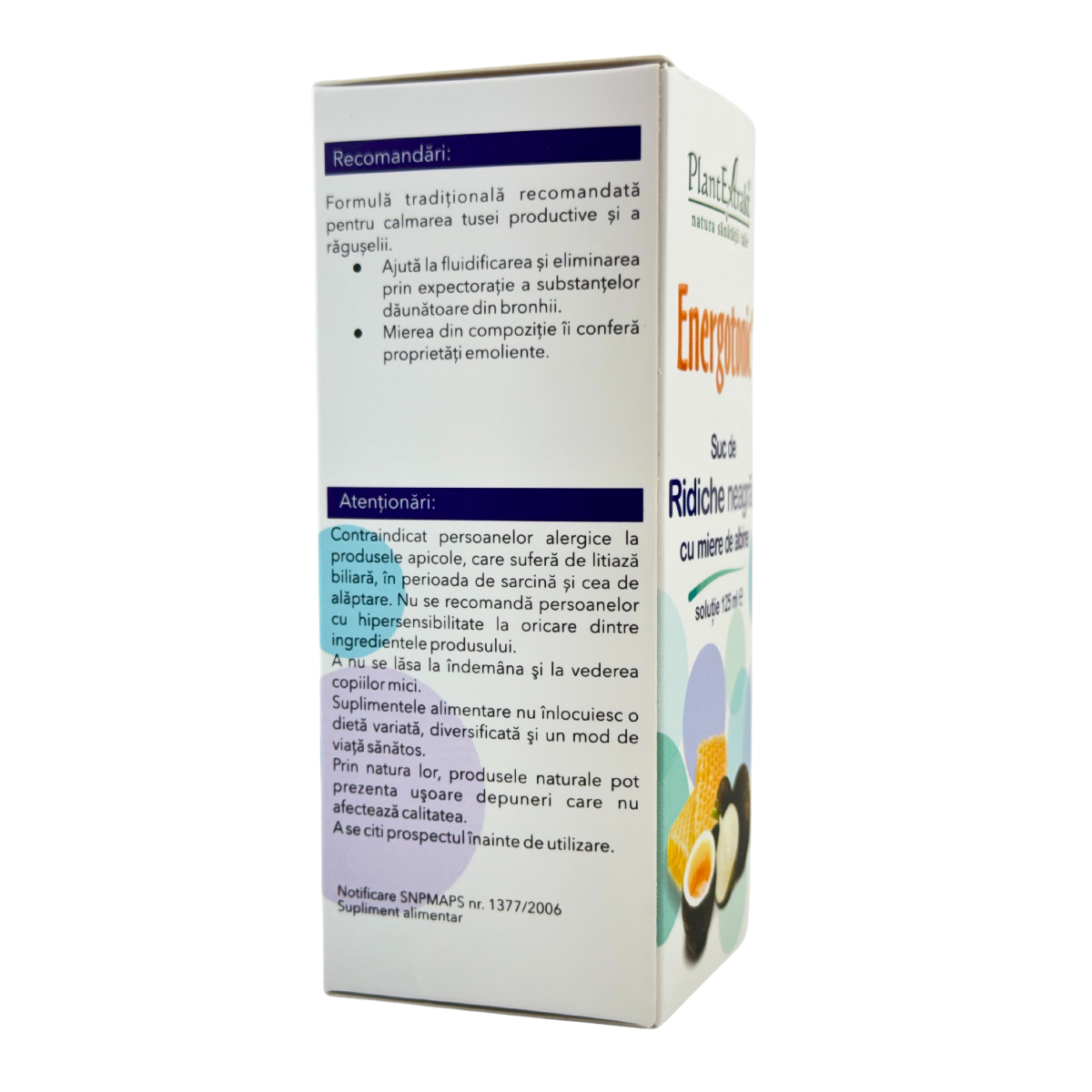 Energotonic Suc de ridiche neagra cu miere de albine 125 ml
