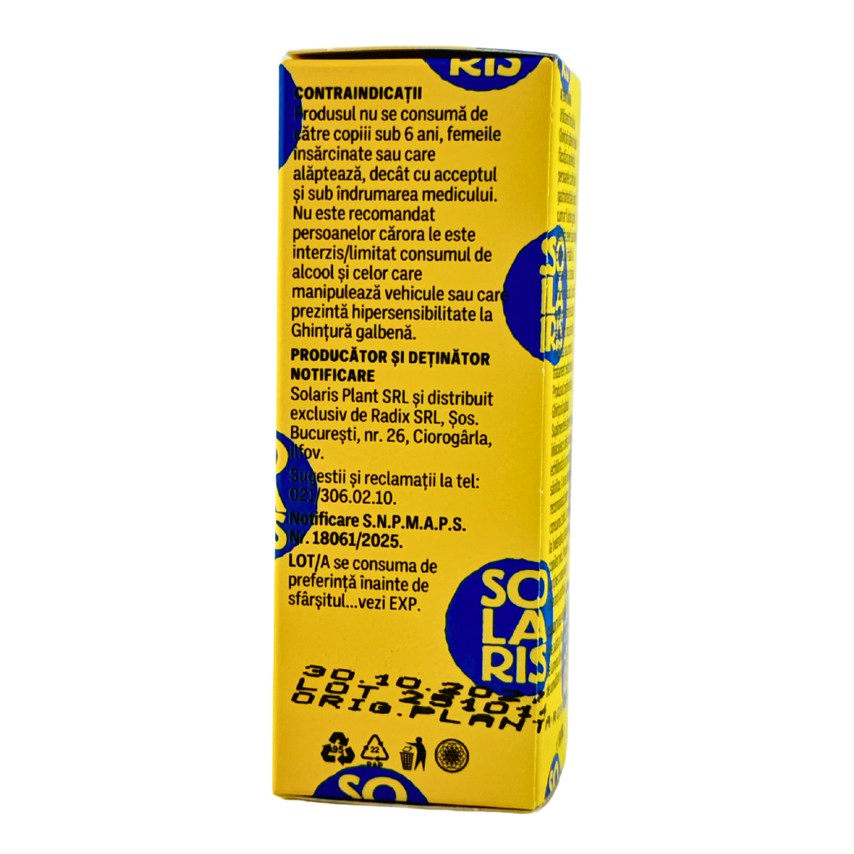 Tinctura de Ghintura galbena - Digestie usoara 50 ml