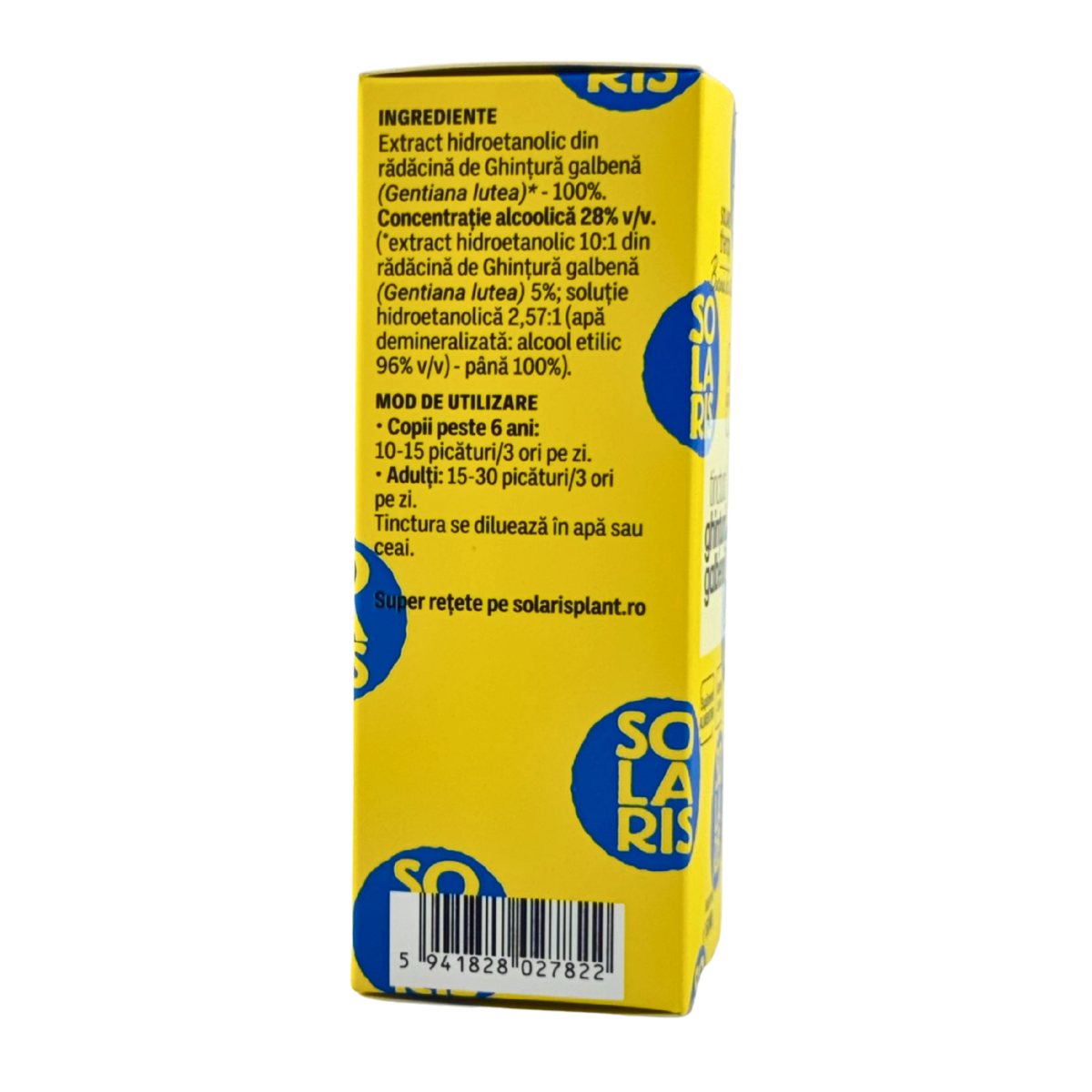 Tinctura de Ghintura galbena - Digestie usoara 50 ml