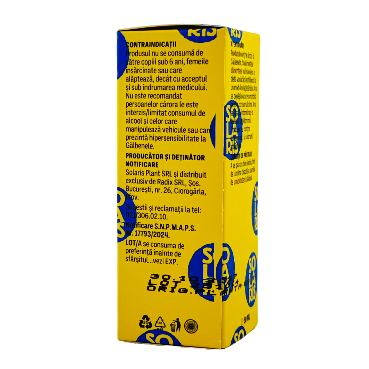 Tinctura de Galbenele - Pansament gastric 50 ml