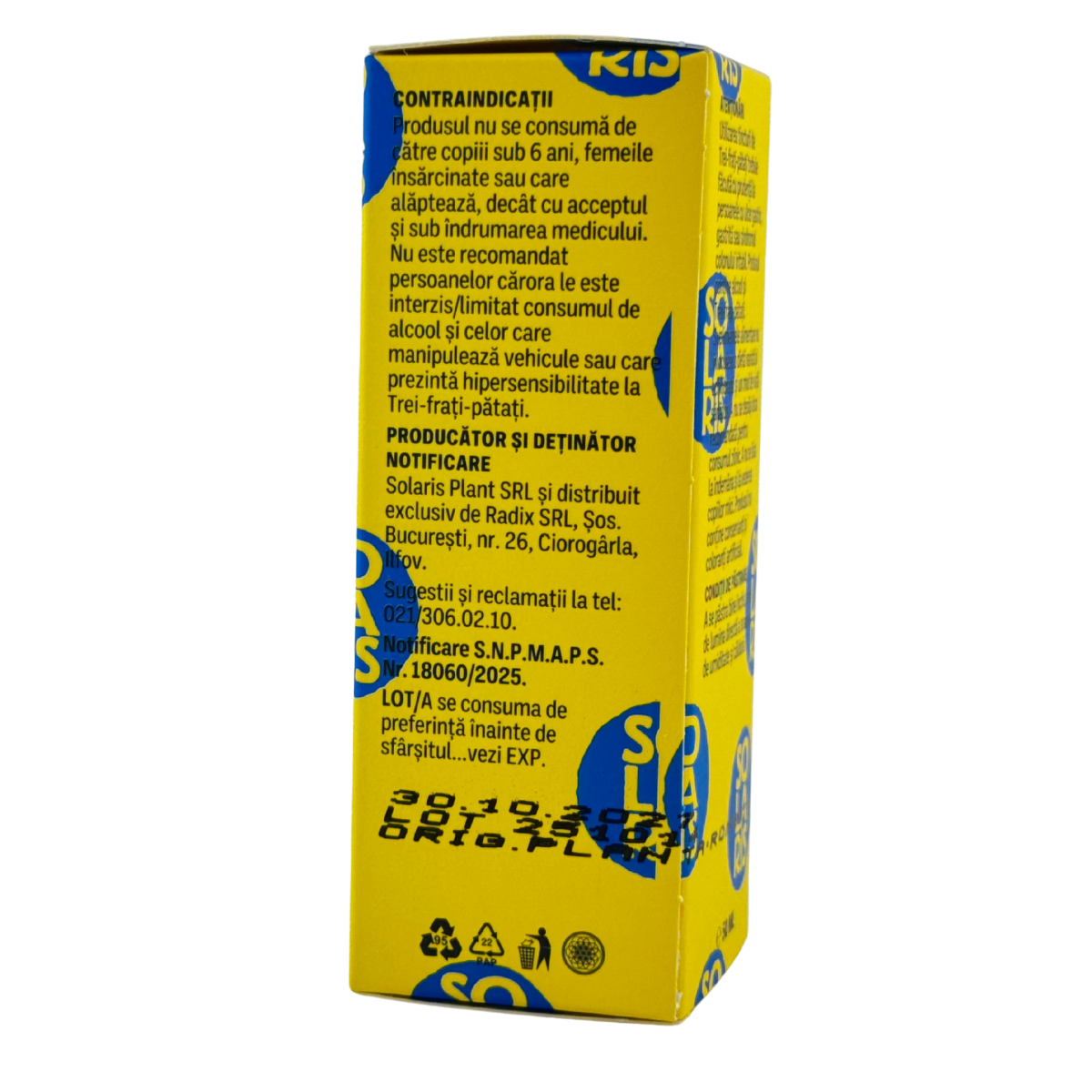 Tinctura de Trei frati patati - Alergii 50 ml
