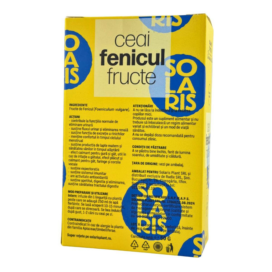 Ceai de Fenicul fructe - Stimularea lactatiei 50 g