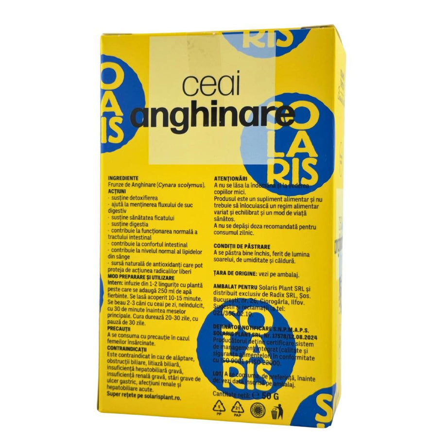 Ceai de Anghinare - Protectie hepatica 50 g