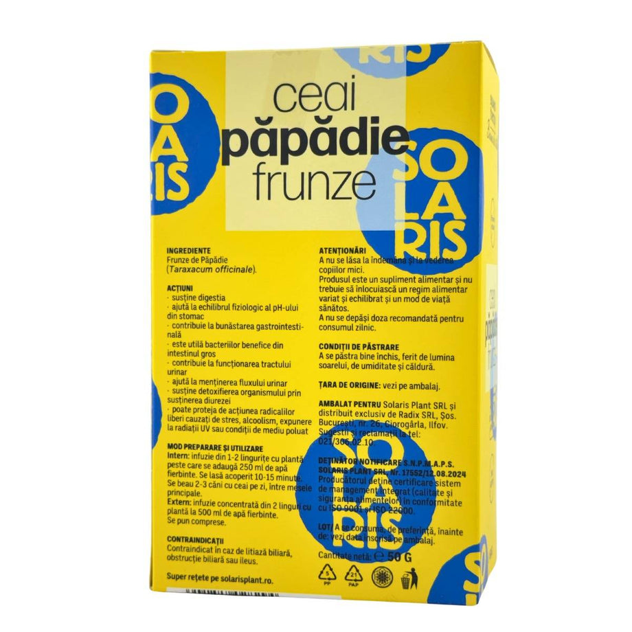 Ceai Papadie frunze - Hepatoprotector 50 g