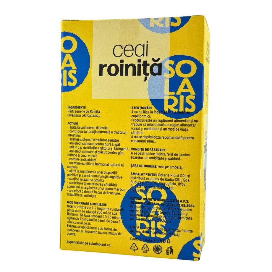Ceai de Roinita - Sistem nervos 50 g