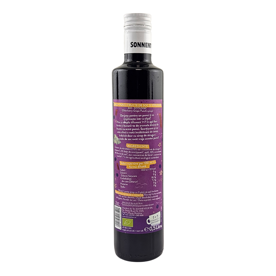 Sirop Punci Fructe de Soc si Struguri  Eco 500 ml