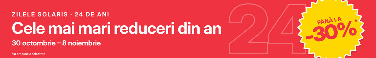 Zilele Solaris, 24 de ani: cele mai mari reduceri din an, pana la -30% la produsele selectate, 30 octombrie - 8 noiembrie