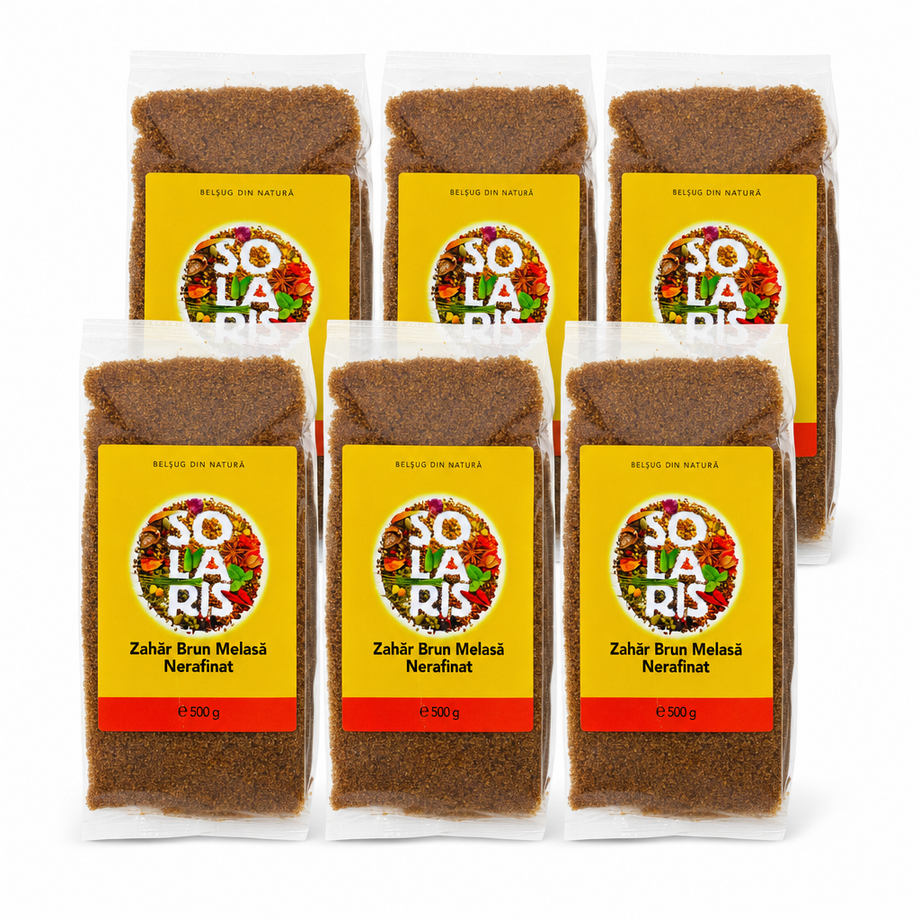 Bax 6 × Zahar brun melasa nerafinat 500 g