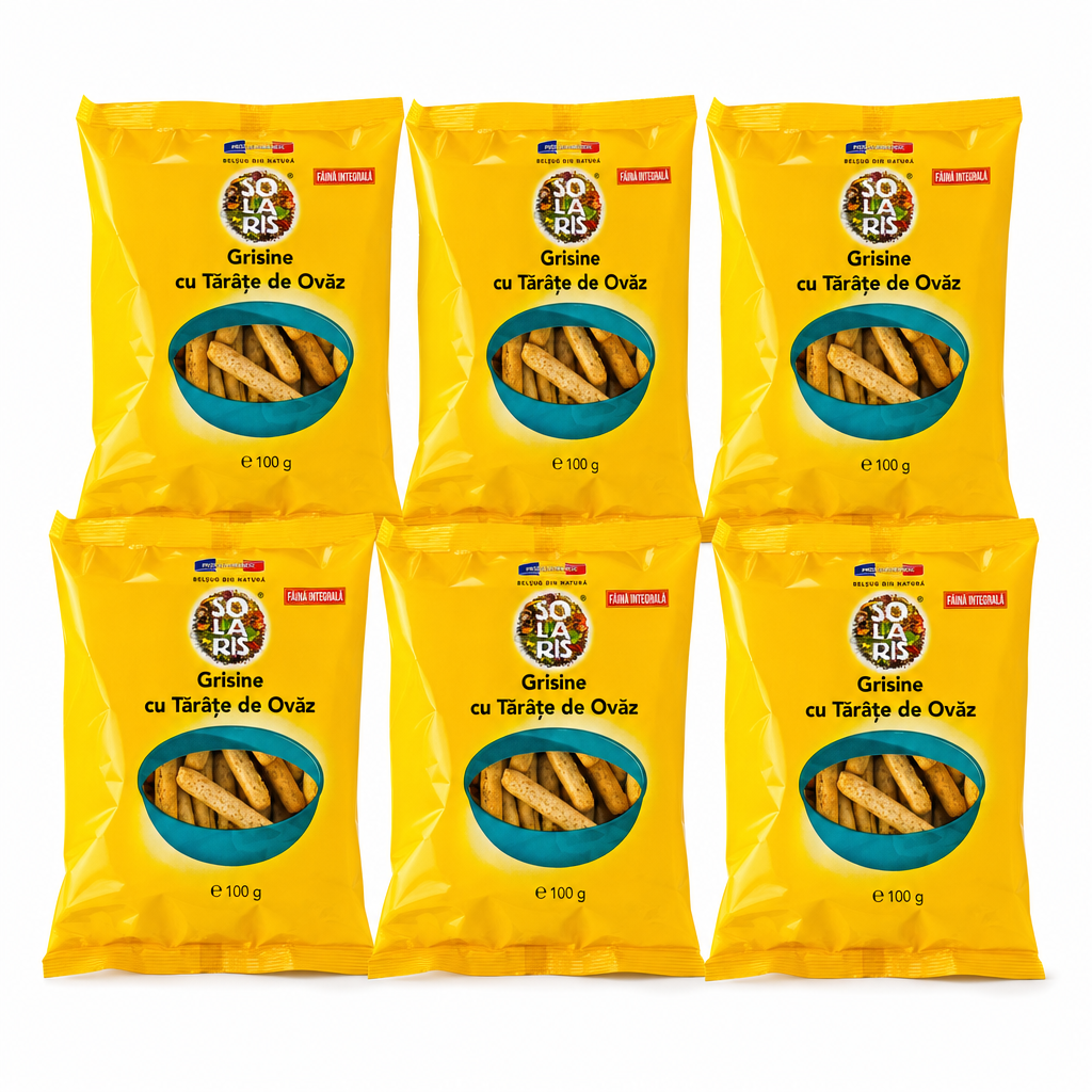 Bax 6 × Grisine faina integrala si tarate ovaz 100 g
