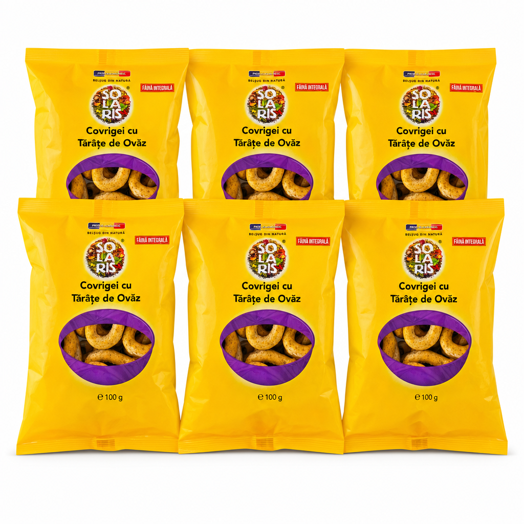 Bax 6 × Covrigei faina integrala si tarate ovaz 100 g