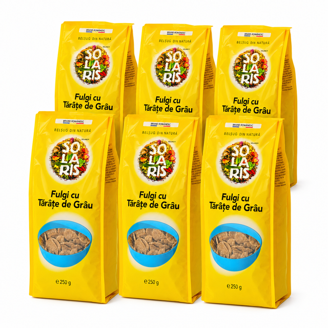 Bax 6 × Fulgi cu tarate de grau 250 g