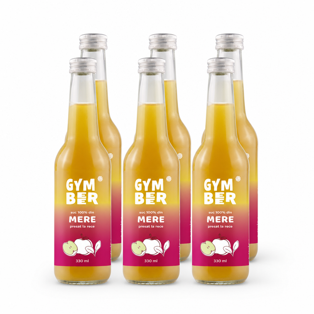 Bax 6 × Suc din mere 100% natural presat la rece 330 ml