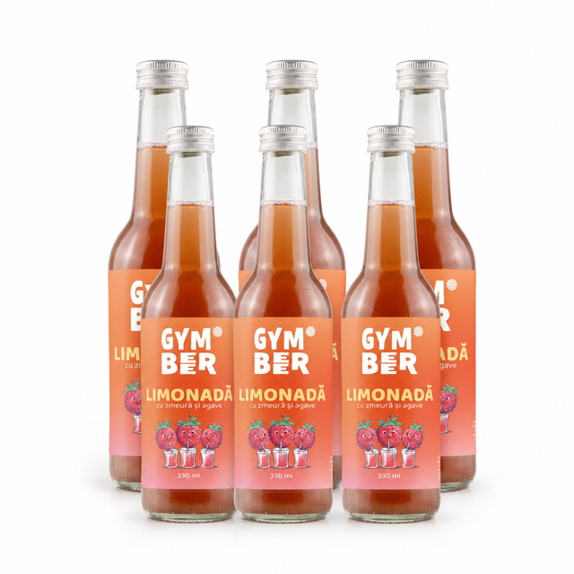 Bax 6 × Limonada cu zmeura si sirop de agave 330 ml