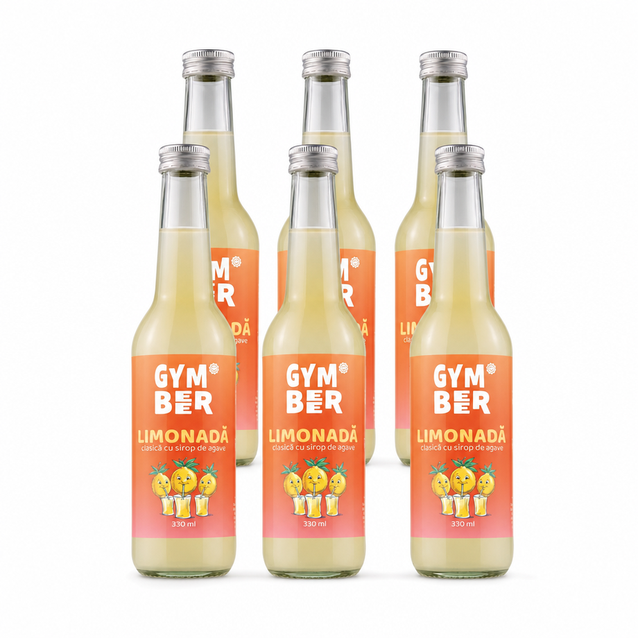 Bax 6 × Limonada clasica cu sirop de agave 330 ml