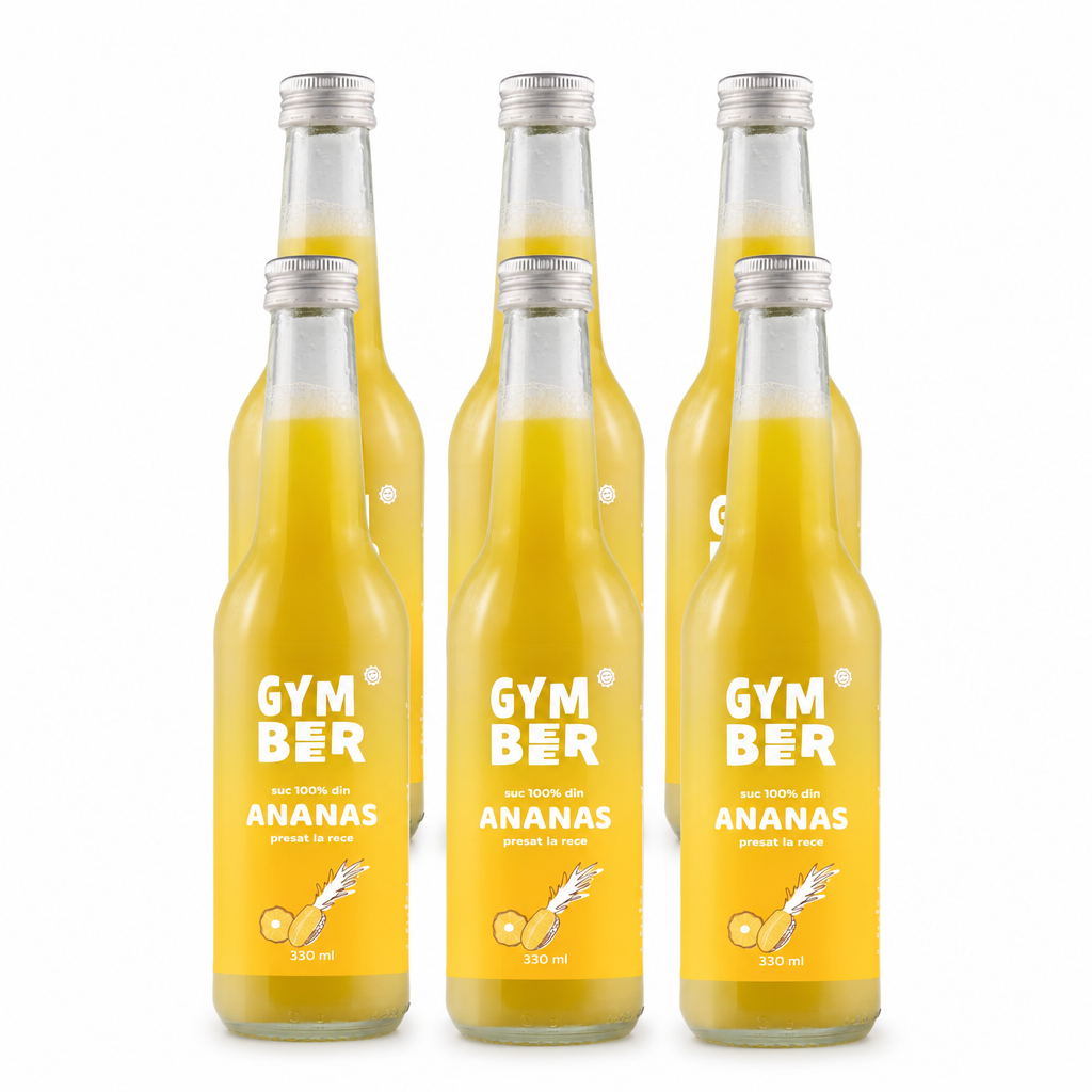 Bax 6 × Suc de ananas 100% natural presat la rece 330 ml