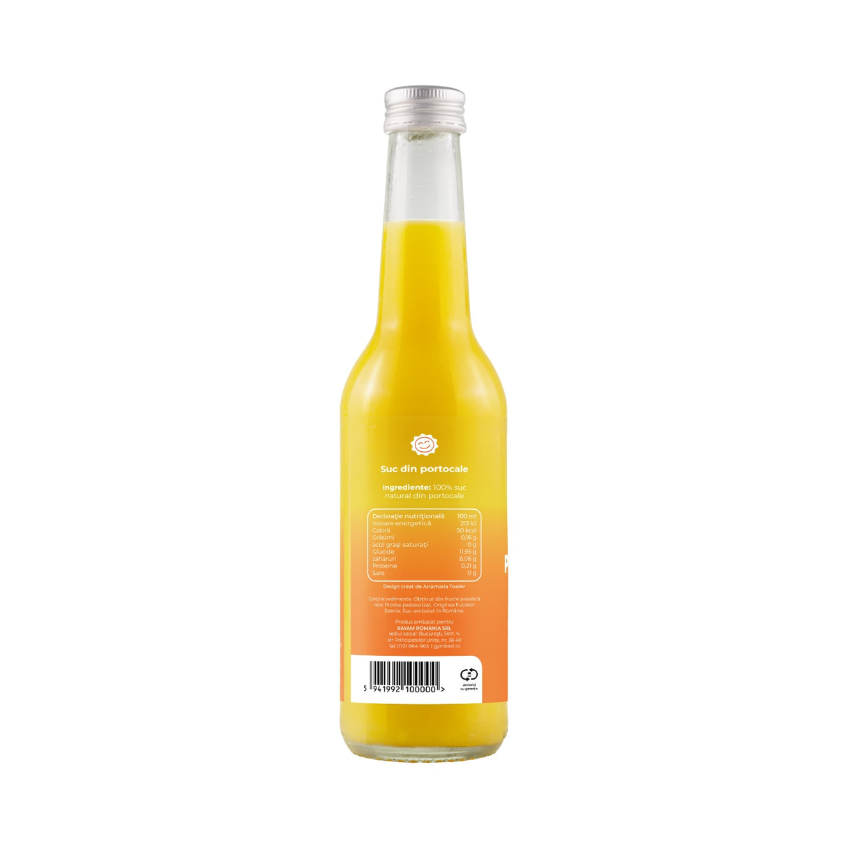 Suc de Portocale 100% natural presat la rece 330 ml