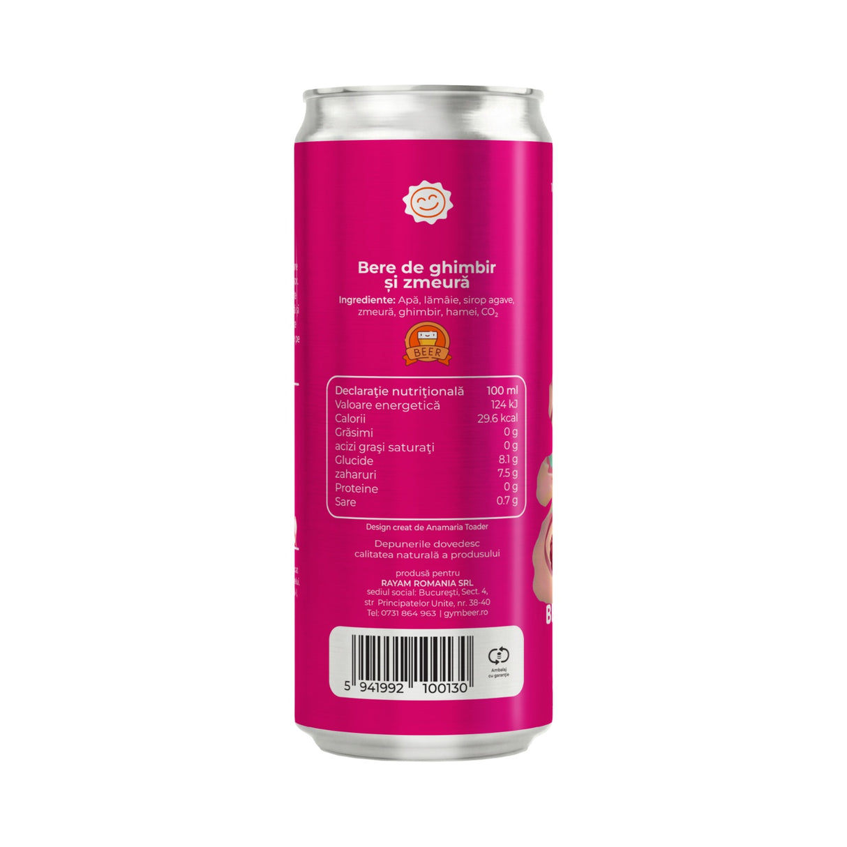 Bere de ghimbir si zmeura 0% alcool 330 ml